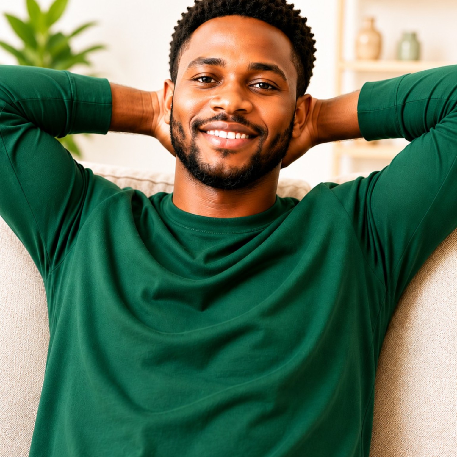 Relaxed tenant after preparing rent